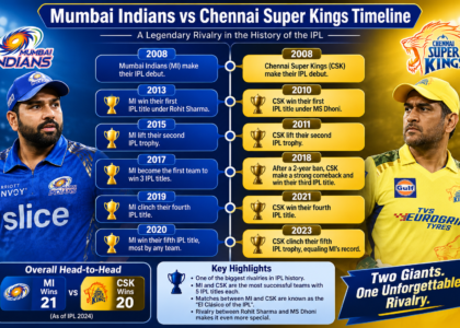 Mumbai Indians vs Chennai Super Kings Timeline